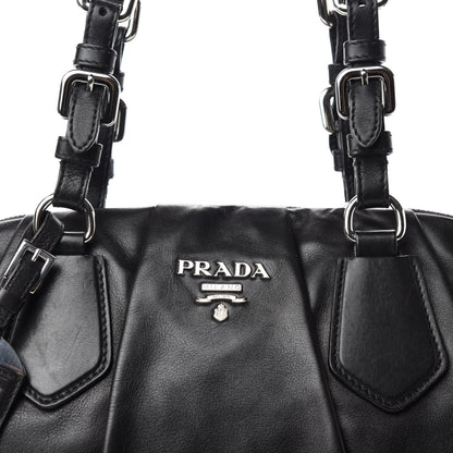 Prada Soft Calf Dome Sachel Black 11 of 11
