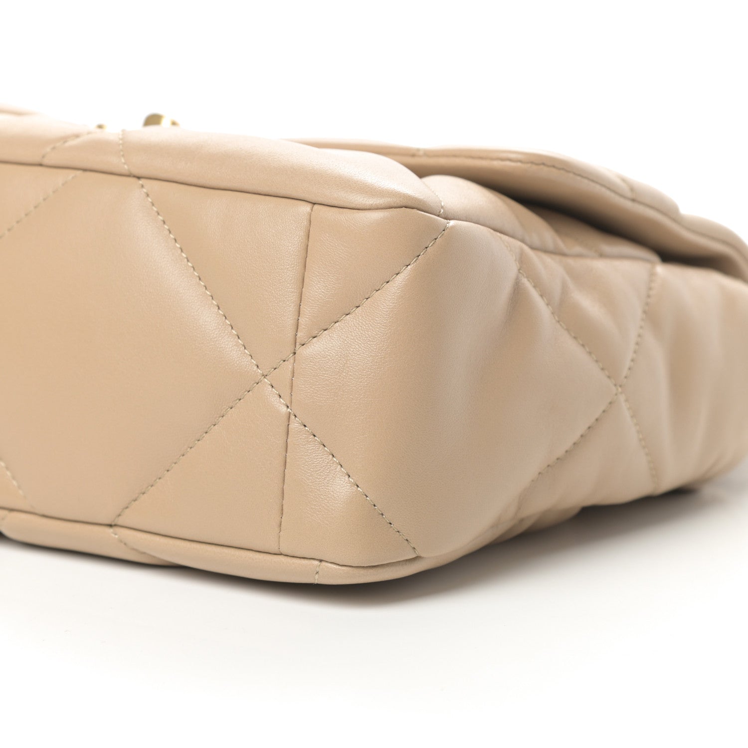 Chanel Lambskin Quilted Large Chanel 19 Flap Dark Beige 10 of 11