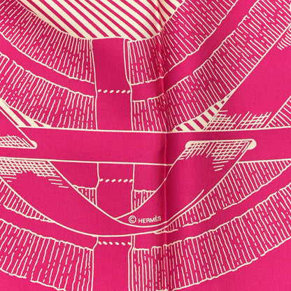Hermes Silk Mors A Jouets Chemise Scarf 90 Petunia Creme 4 of 5