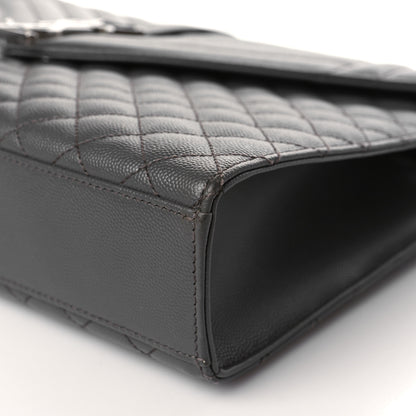 Saint Laurent Grain De Poudre Textured Mixed Matelasse Large Triquilt Monogram Satchel Earth 8 of 8