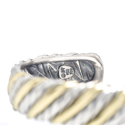 David Yurman Sterling Silver 18K Yellow Gold 16mm Sculpted Cable Cuff Bracelet 4 of 4