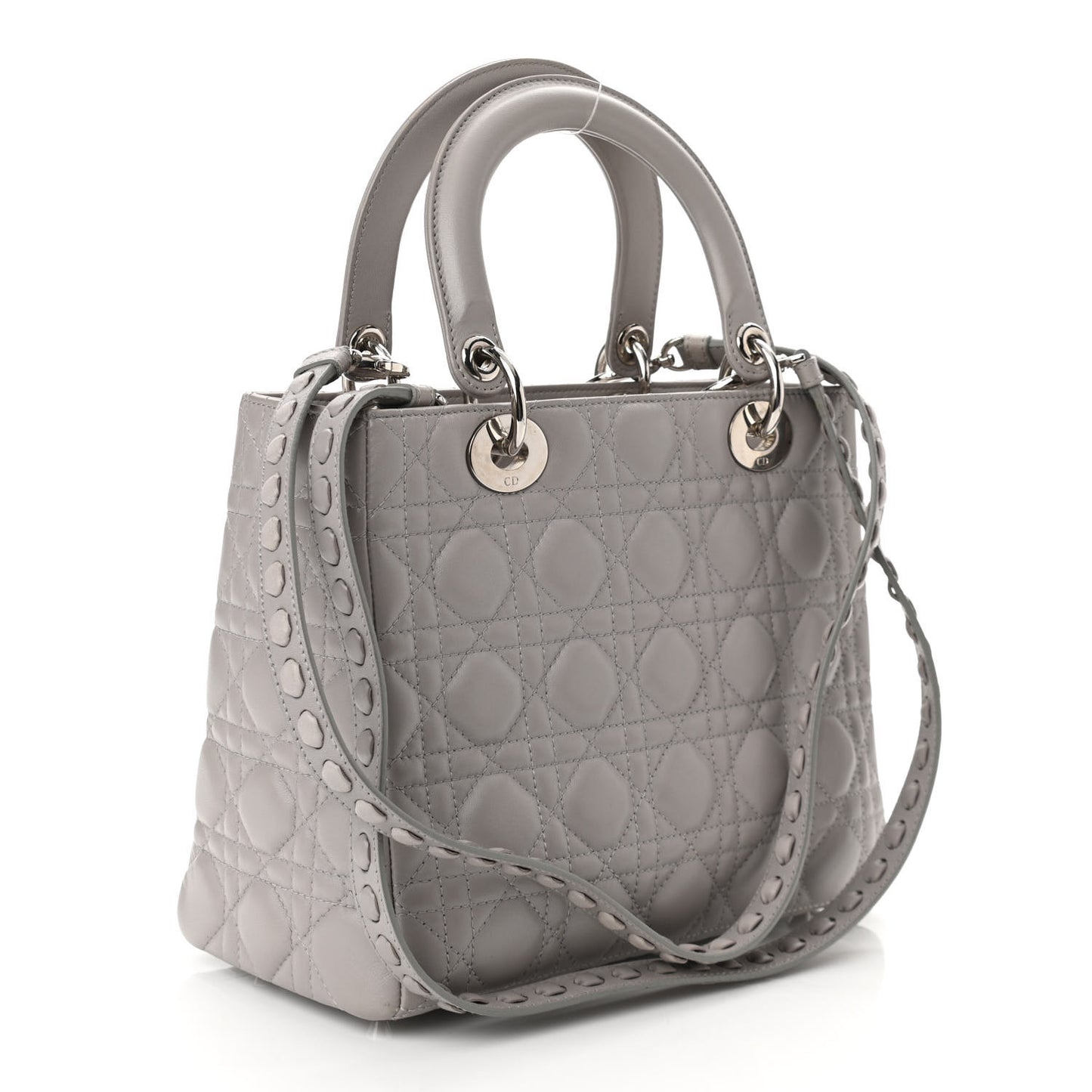 Lambskin Cannage Medium Lady Dior Grey