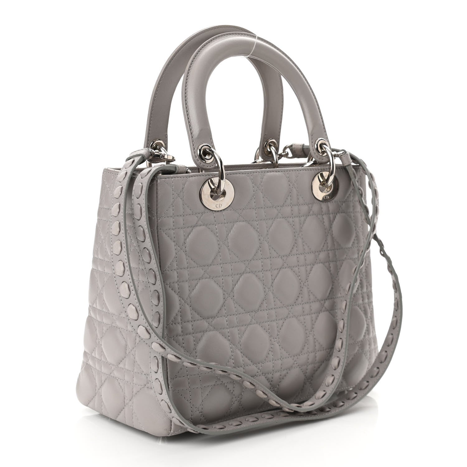 Christian Dior Lambskin Cannage Medium Lady Dior Grey 3 of 10