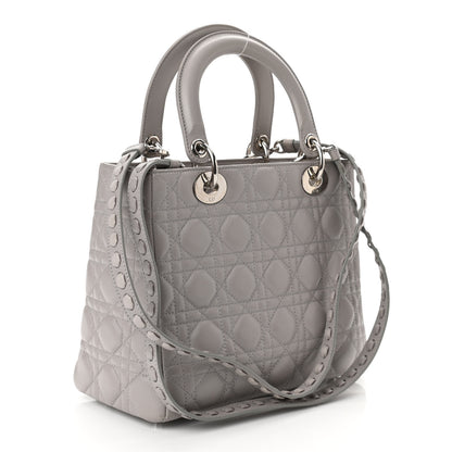Christian Dior Lambskin Cannage Medium Lady Dior Grey 3 of 10