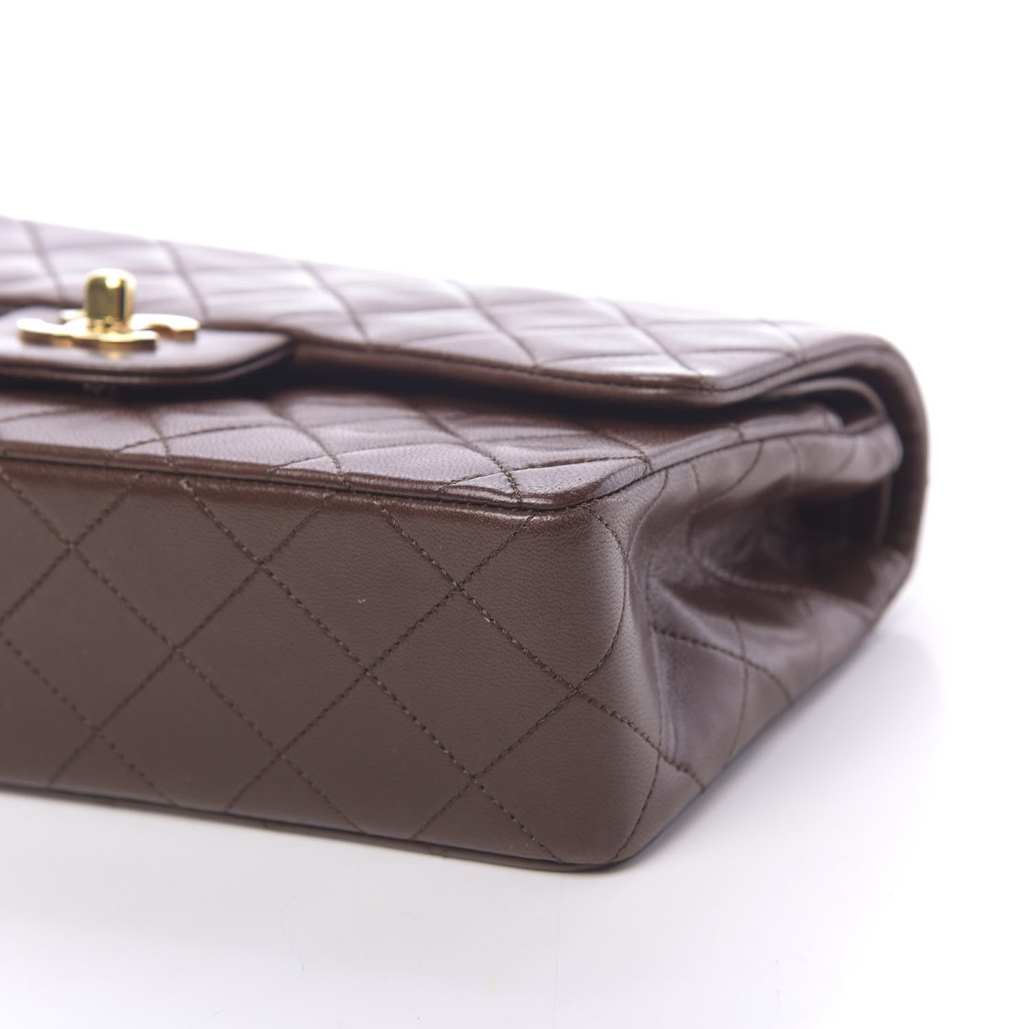 Chanel Lambskin Quilted Small Double Flap Brown 10 of 16