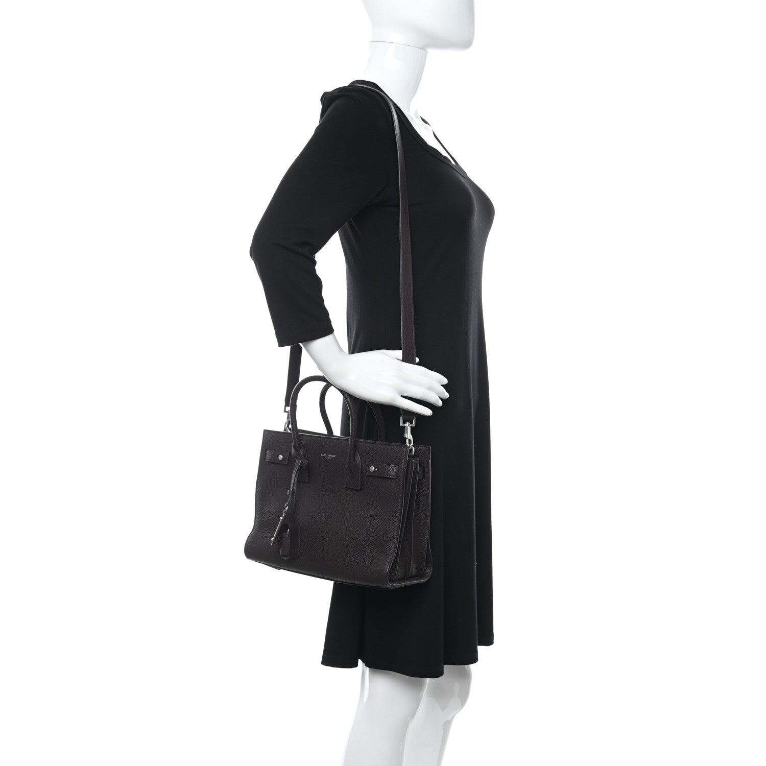 Saint Laurent Grained Calfskin Baby Supple Sac De Jour Bordeaux 2 of 9