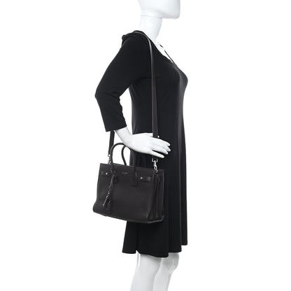 Saint Laurent Grained Calfskin Baby Supple Sac De Jour Bordeaux 2 of 9