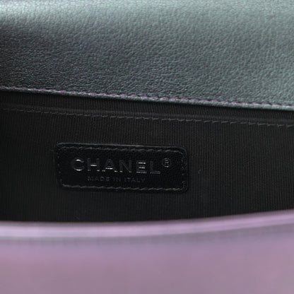 Chanel Iridescent Goatskin Quilted Medium Boy Flap Purple 6 of 12