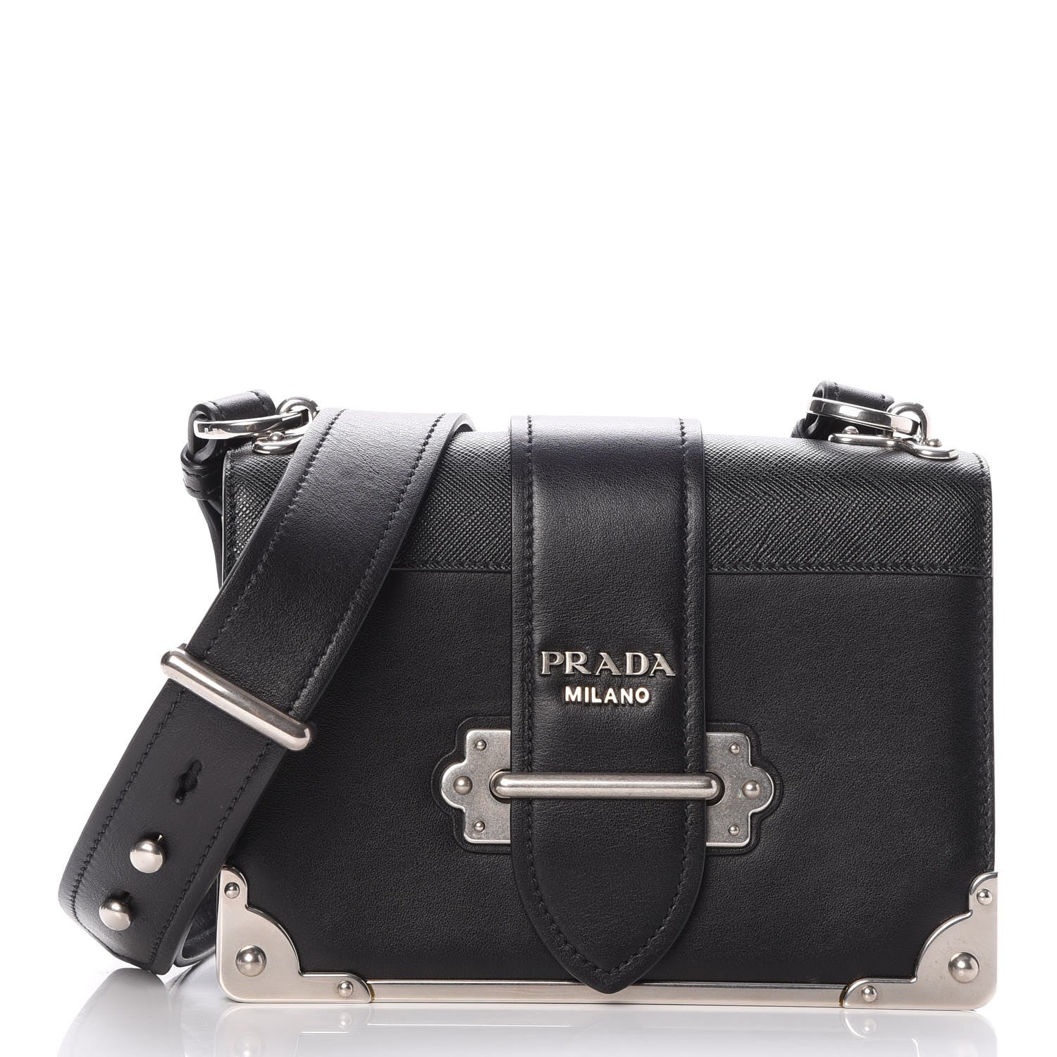 Prada City Calf Saffiano Cahier Bag Nero Black 1 of 7