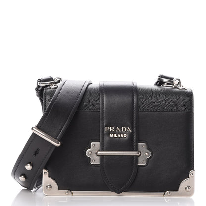 Prada City Calf Saffiano Cahier Bag Nero Black 1 of 7
