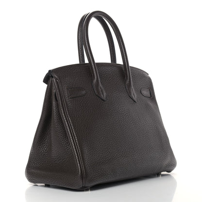 Hermes Taurillon Clemence Birkin 30 Chocolate 2 of 14