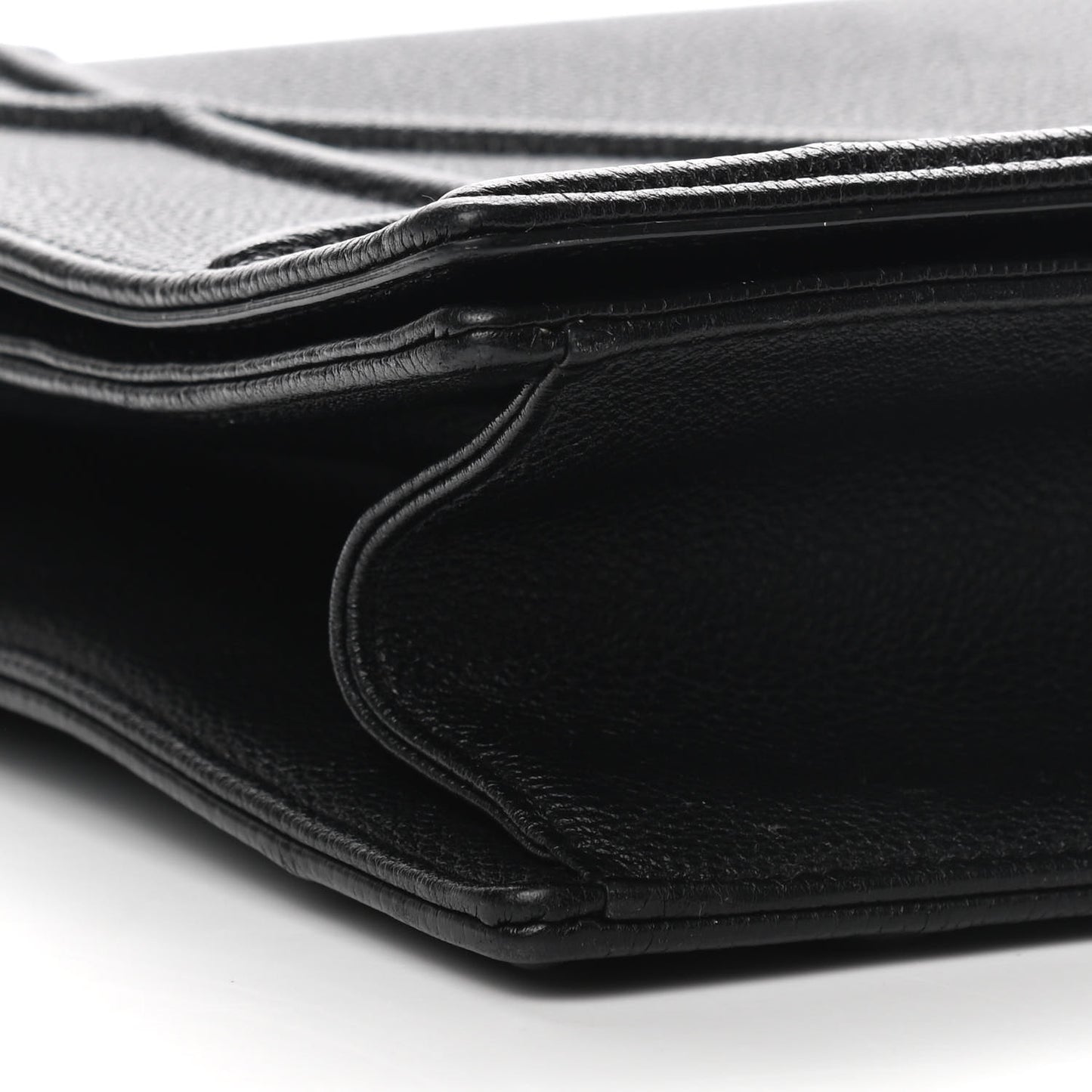 Grained Calfskin Large Diorama Flap Bag Black