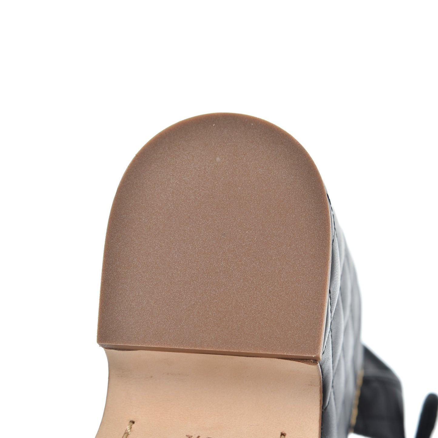 Calfskin Quilted Chain Around Wedge Sandals 39.5 Black