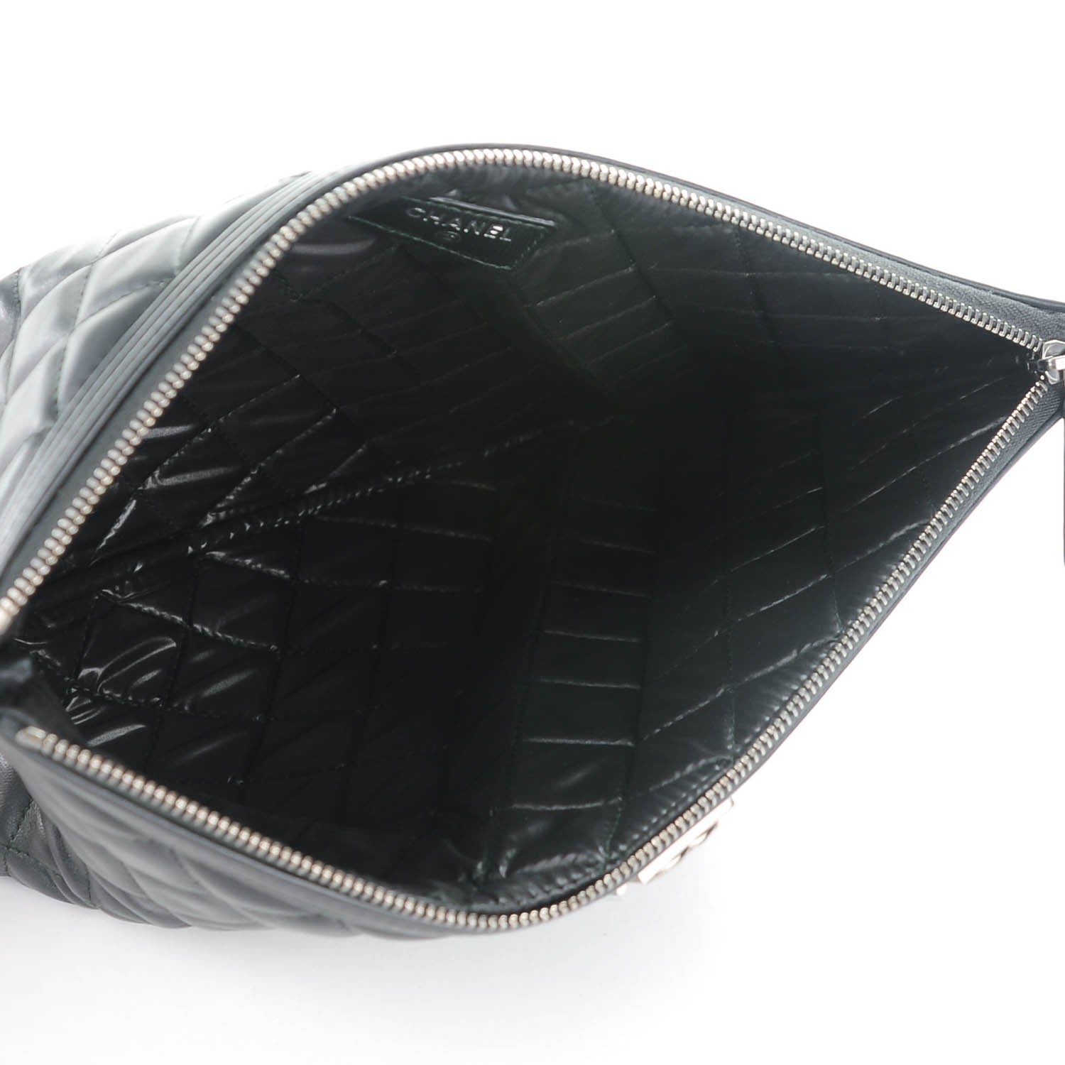 Chanel Lambskin Quilted Medium Boy Cosmetic Case Black 5 of 7