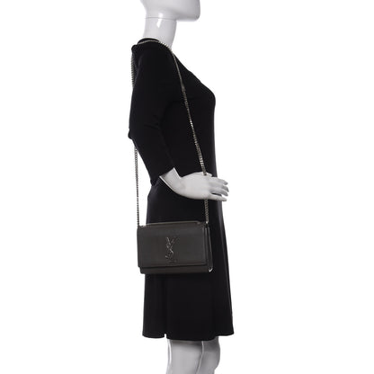 Saint Laurent Grain De Poudre Small Monogram Kate Satchel Storm 2 of 10