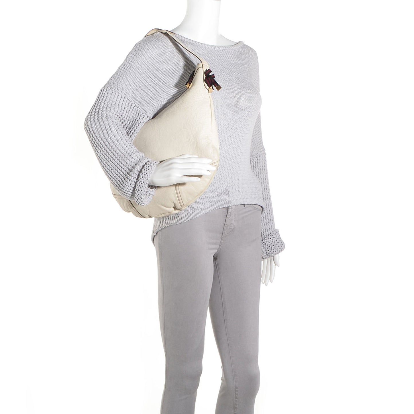 Leather Princy Hobo Off White