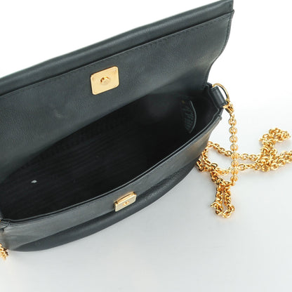 Fendi Vitello Flamingo Enamel Fendista Pouchette Crossbody Black 5 of 8