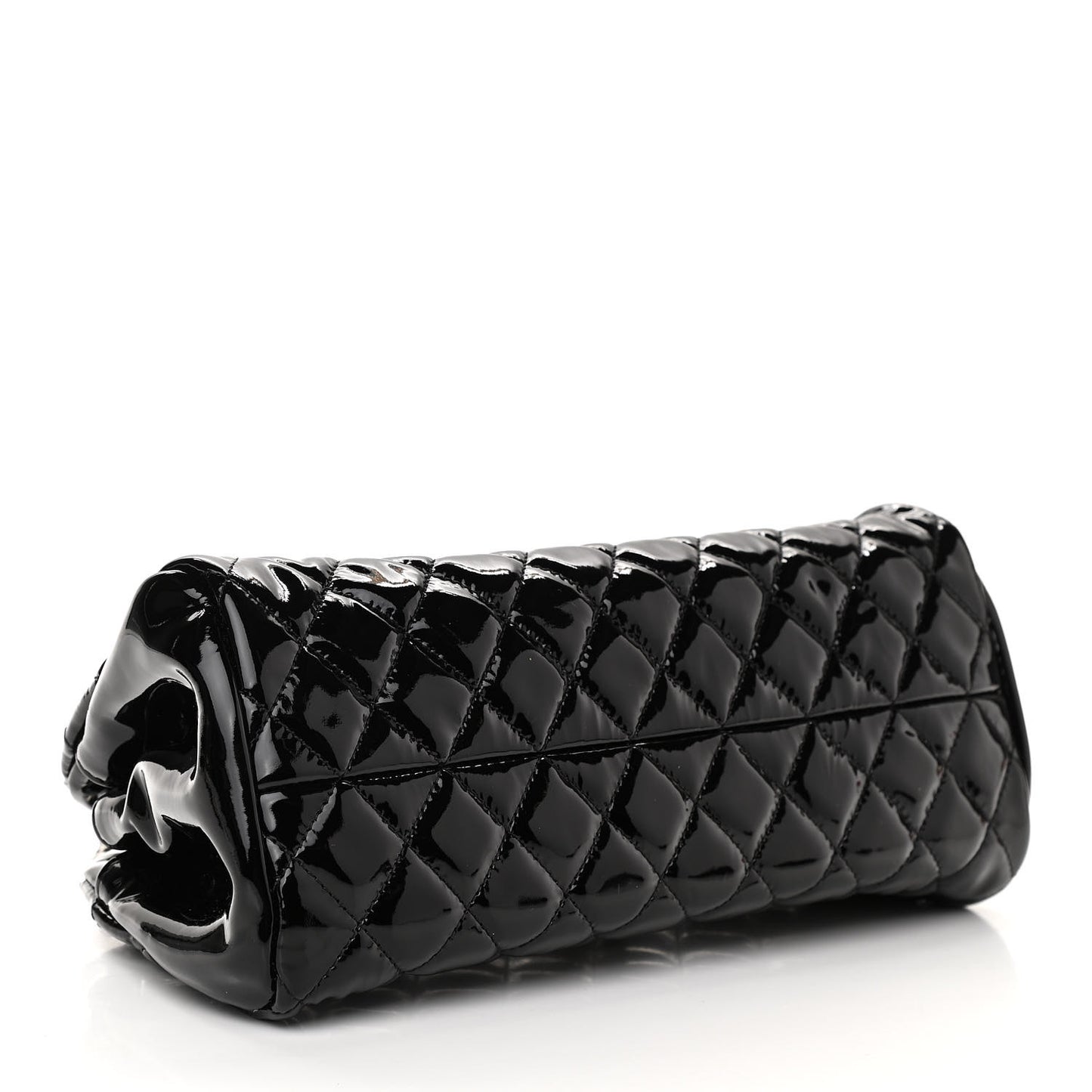 Patent Quilted Small Just Mademoiselle Bowling Bag Black