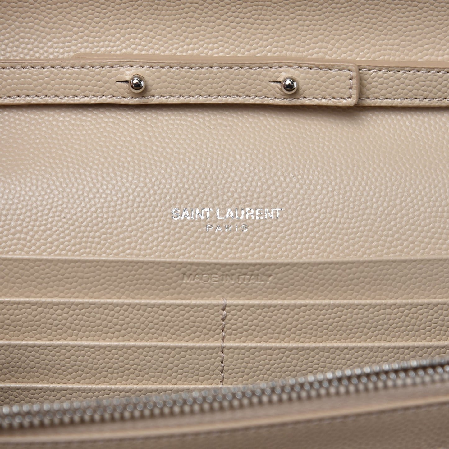 Grain De Poudre Matelasse Chevron Monogram Chain Wallet Nude Powder