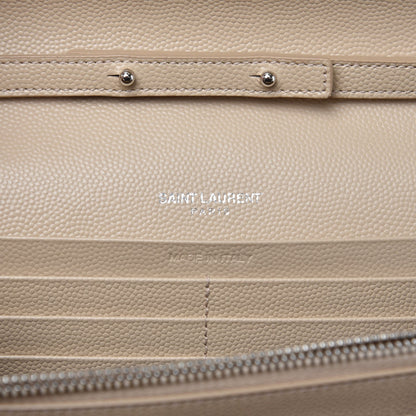 Saint Laurent Grain De Poudre Matelasse Chevron Monogram Chain Wallet Nude Powder 6 of 6