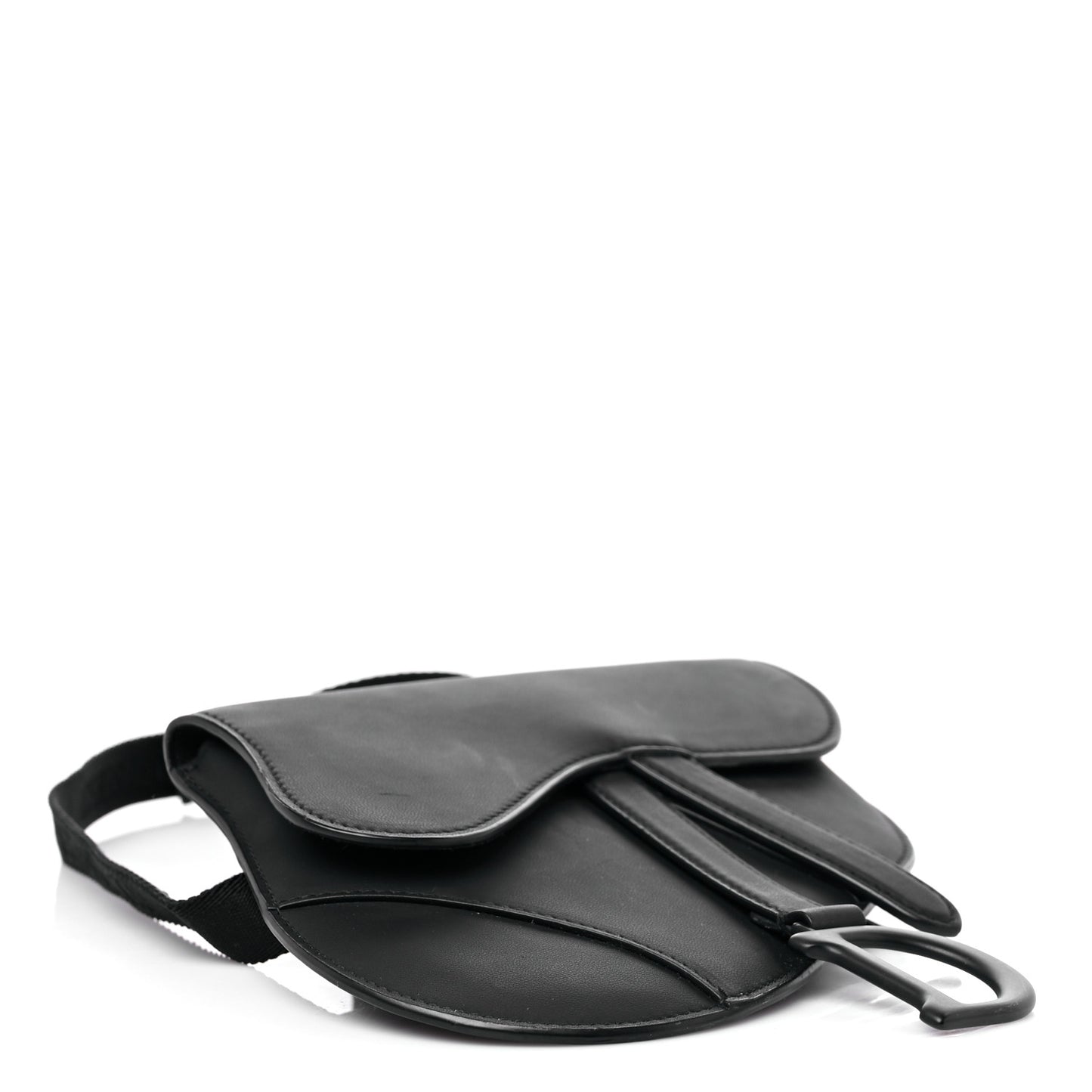 Ultra Matte Calfskin Saddle Belt Bag Black