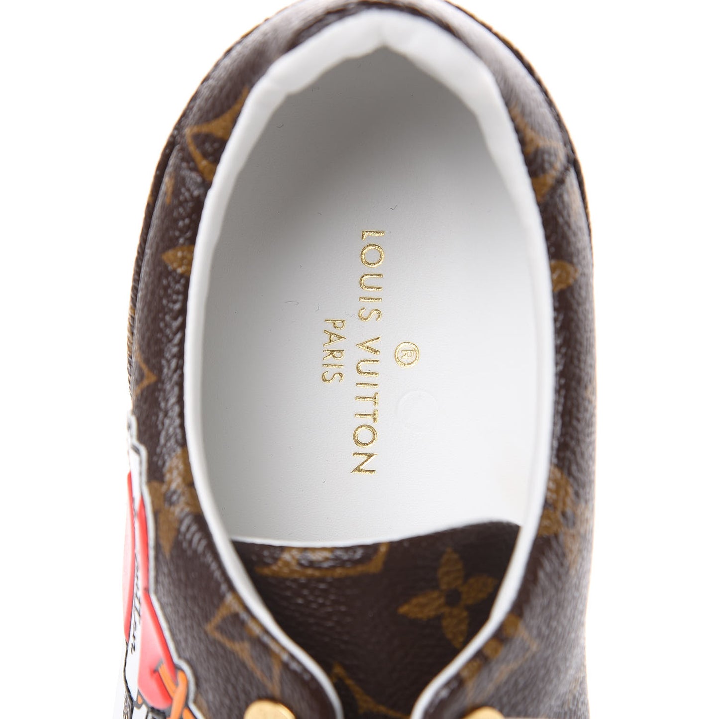 Calfskin Monogram LV Black Heart Sneakers 39.5 Cacao