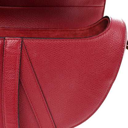 Christian Dior Grained Calfskin Saddle Bag Red 11 of 14