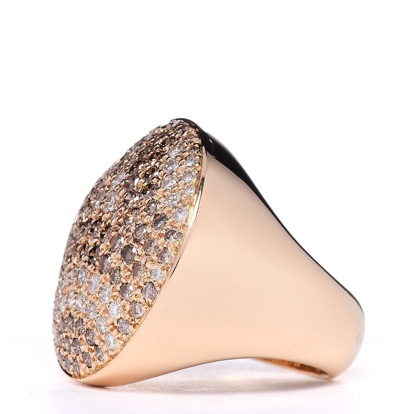 18K Yellow Gold Diamond Brown Diamond Jeton Sauvage Ring 53 6.25