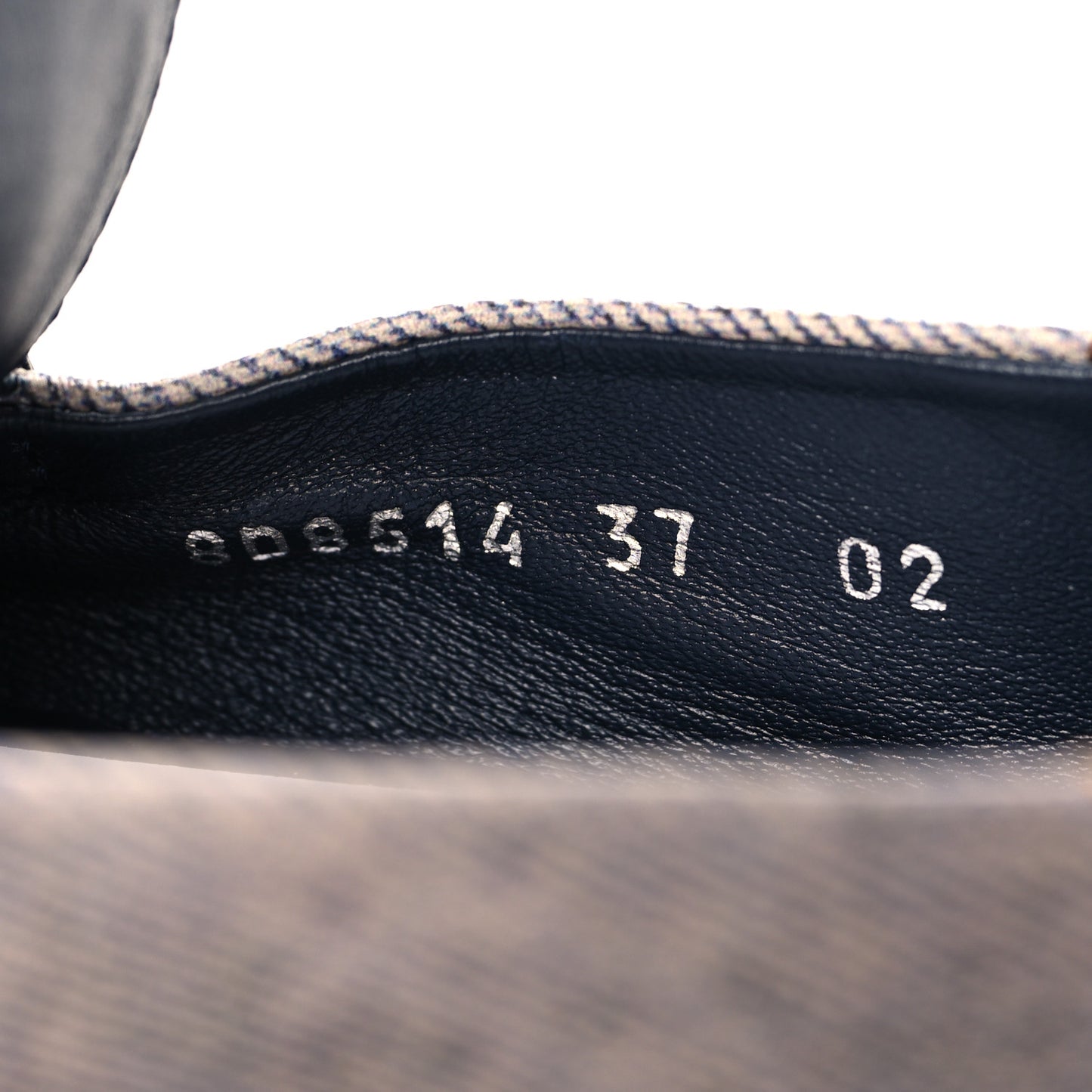 Vitello Pelle Stampa Denim Baguette Driving Loafers 38 Azzurro