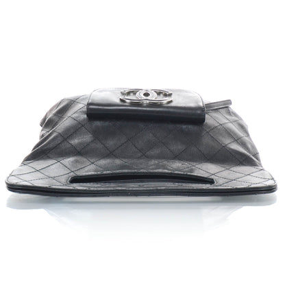 Chanel Leather Diamond Stitch Convertible Bag Black 5 of 13