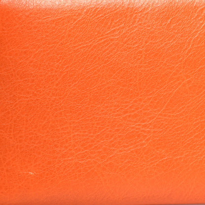 Balenciaga Agneau Classic Hardware Continental Zip Around Wallet Tangerine 10 of 10