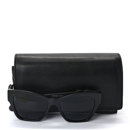 Chanel Acetate Square Cat Eye CC Sunglasses 5456-Q-A Black 7 of 7