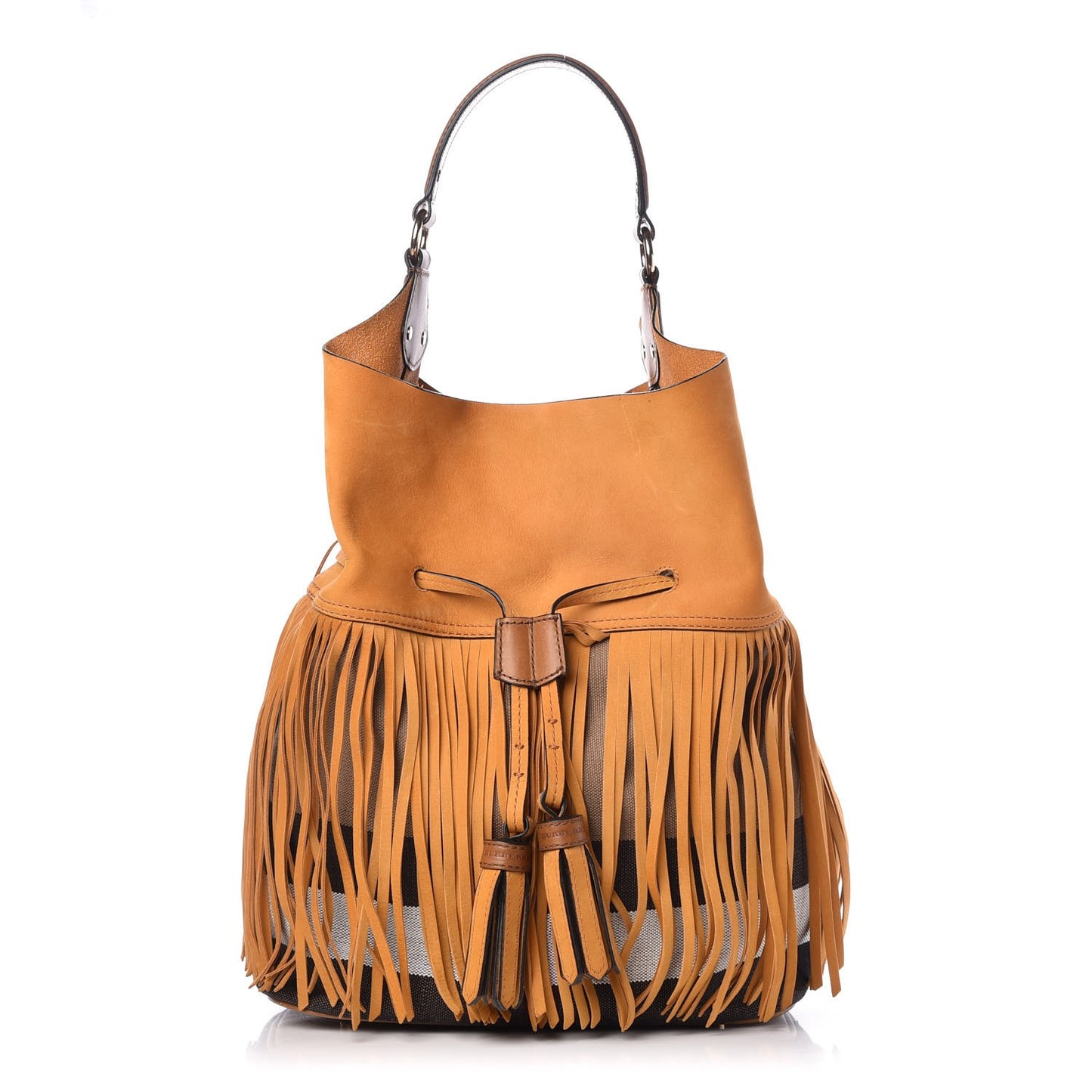 Suede Fringe Large Belgrove Bucket Bag Tan