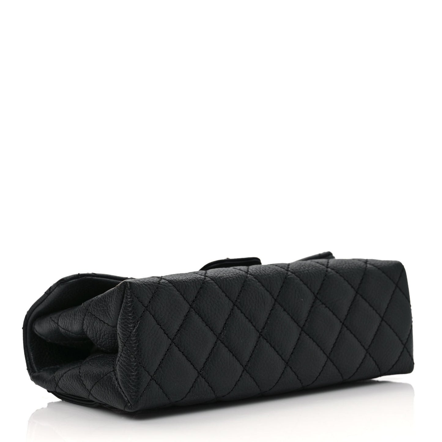Grained Calfskin Quilted 2.55 Reissue Flap Belt Bag Clutch Black