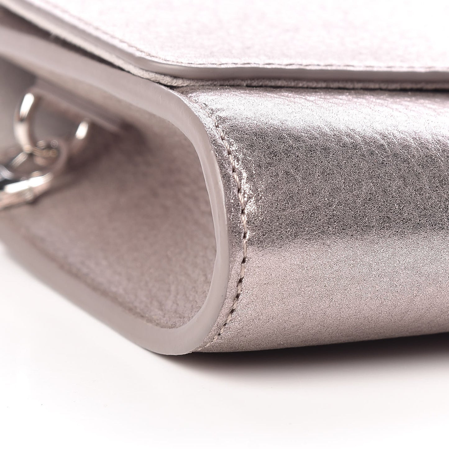 Metallic Grained Calfskin Louise Clutch GM NM
