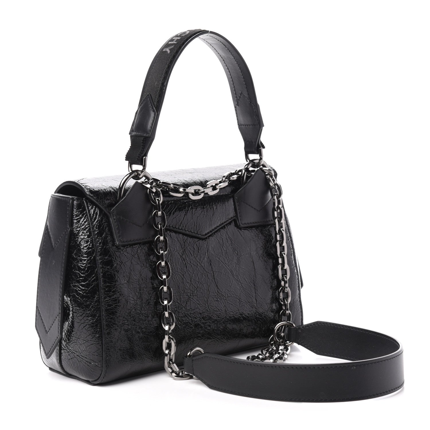 Givenchy Creased Patent Calfskin Small ID Flap Black 4 of 11