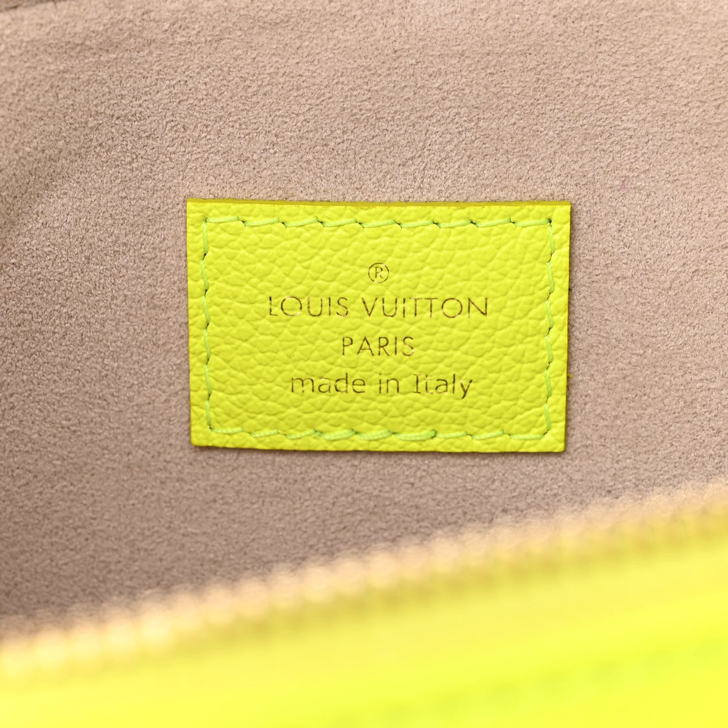 Calfskin Embossed Monogram LV Match Coussin PM Fluorescent Yellow