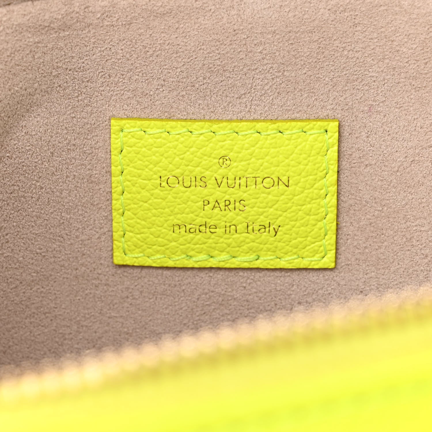 Louis Vuitton Calfskin Embossed Monogram LV Match Coussin PM Fluorescent Yellow 6 of 9