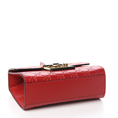 Gucci Guccissima Small Padlock Shoulder Bag Hibiscus Red 3 of 9