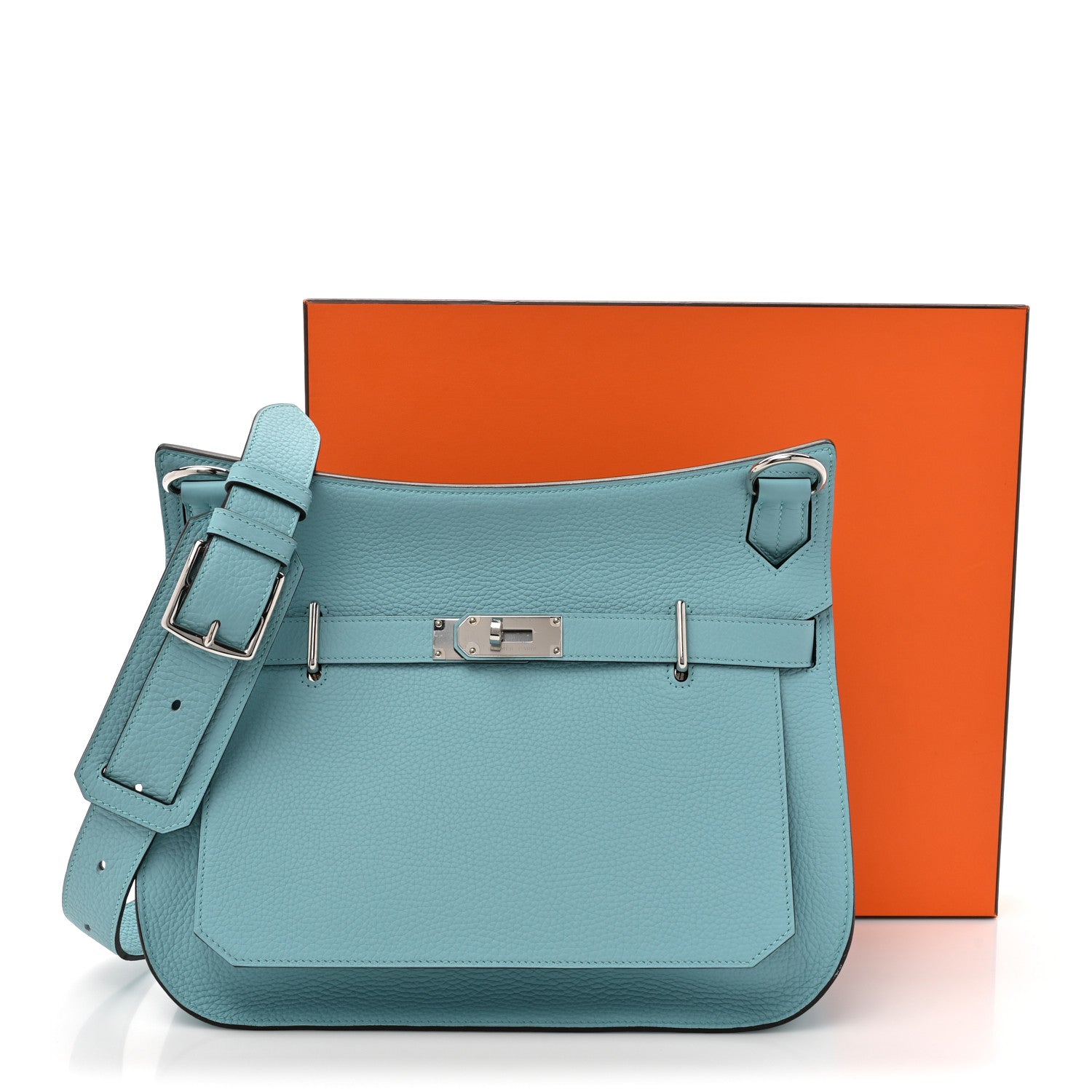 Hermes Taurillon Clemence Jypsiere 34 Bleu Atoll 14 of 14