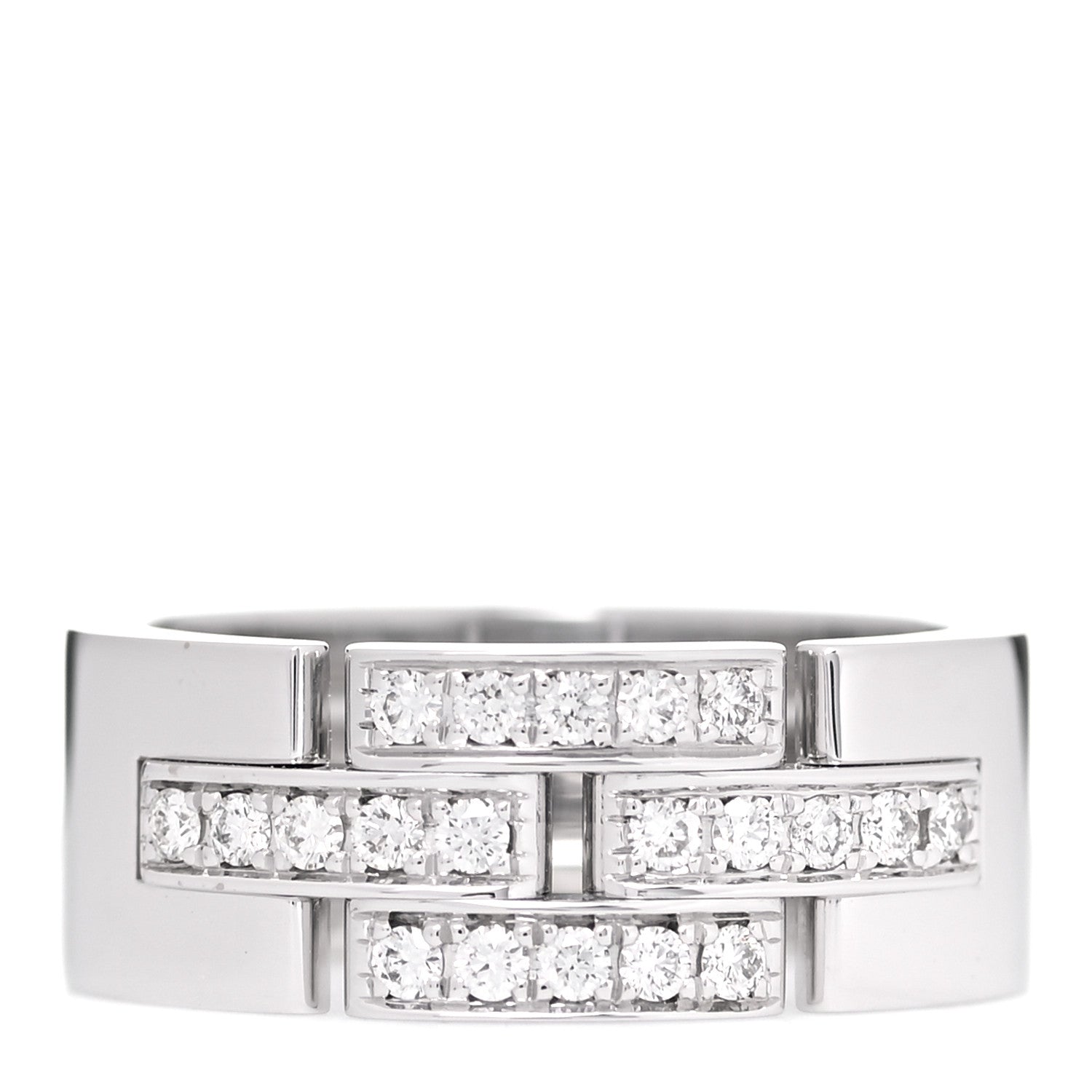 Cartier 18K White Gold Diamond Maillon Panthere Ring 53 6.5 1 of 6