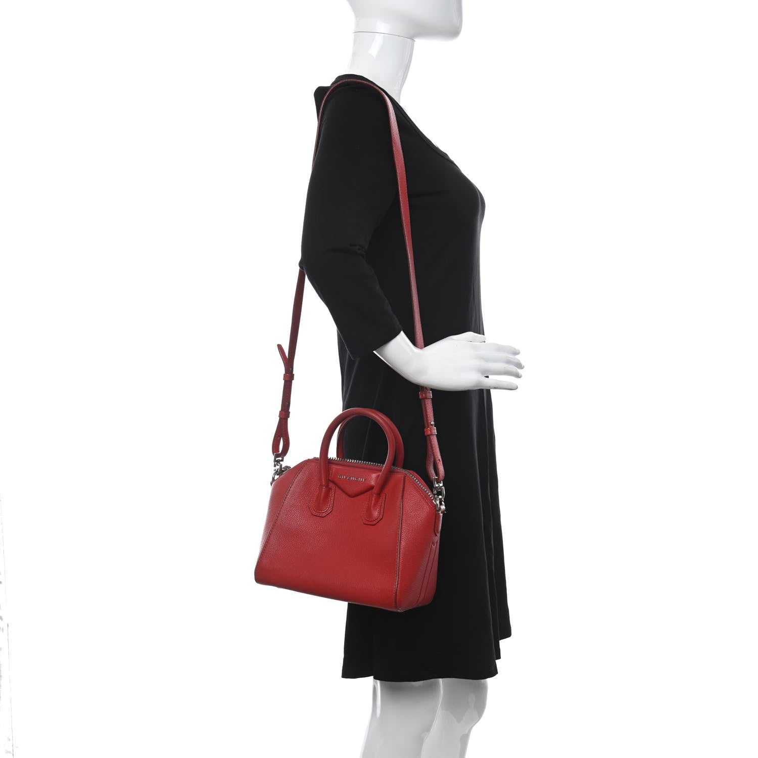 Givenchy Sugar Goatskin Mini Antigona Red 2 of 17