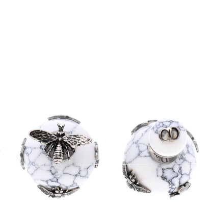 Christian Dior Marble Mise En Dior Tribal Bee Earrings White 1 of 4