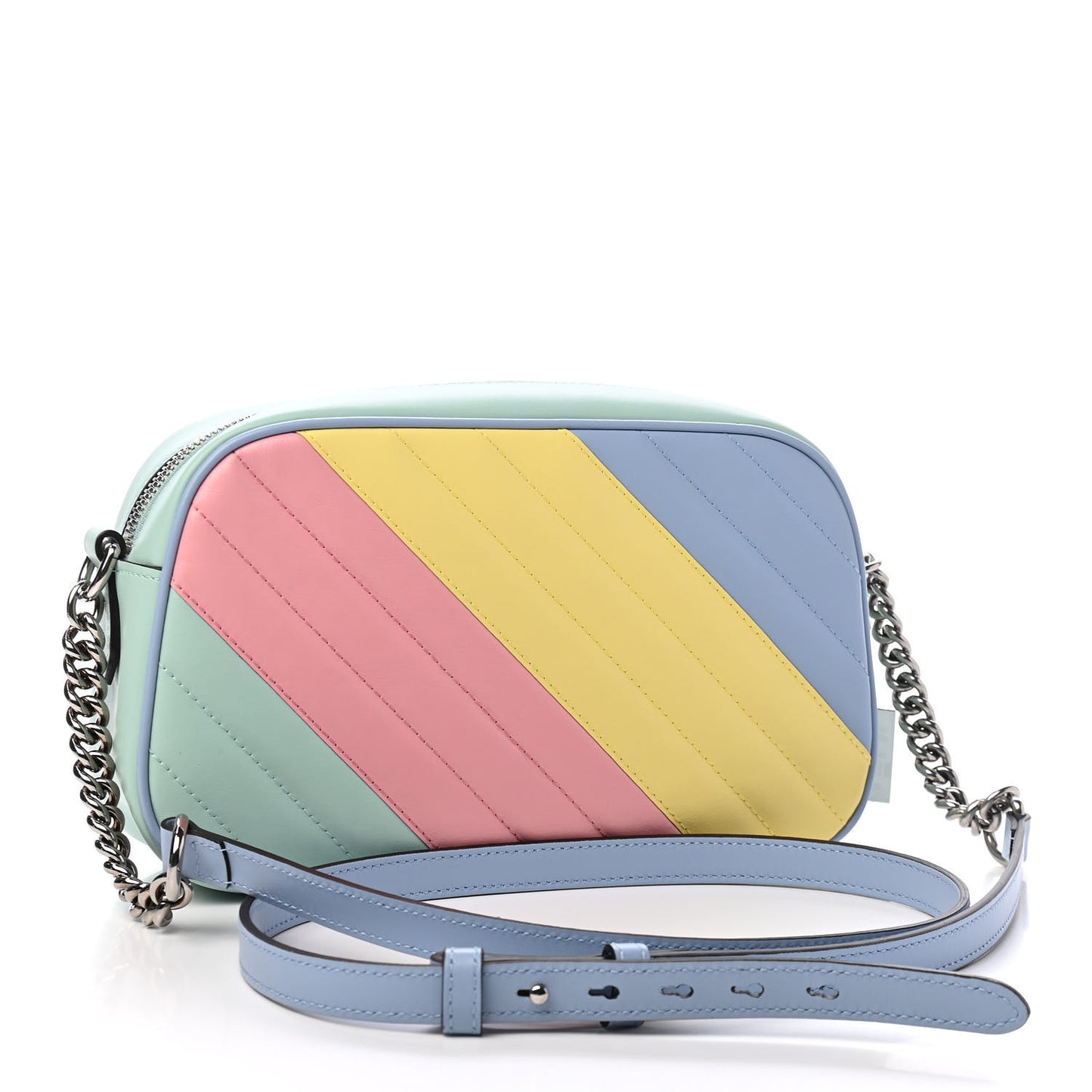 Calfskin Matelasse Diagonal Small GG Marmont Chain Shoulder Bag Multicolor Pastel