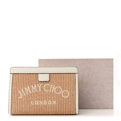 Jimmy Choo Raffia Avenue London Clutch Natural Latte 10 of 10