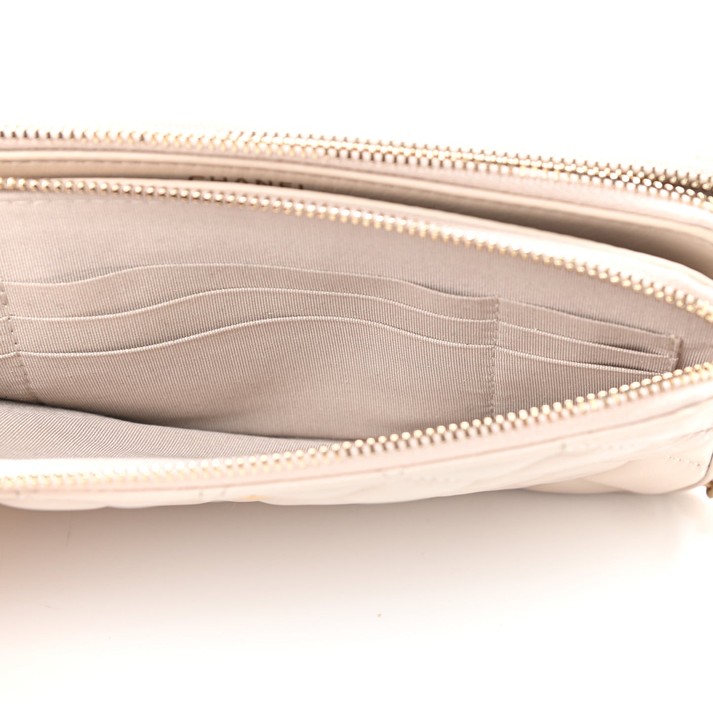 Lambskin Quilted Small Clutch With Chain Off White