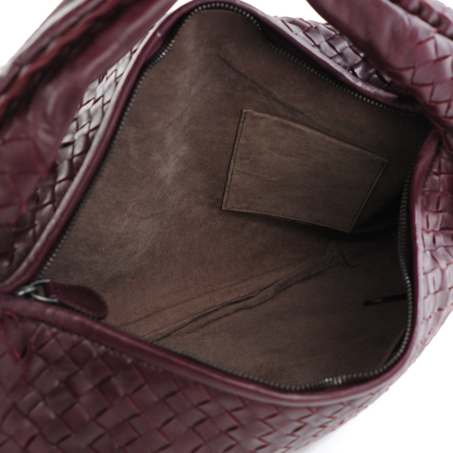 Nappa Intrecciato Large Veneta Hobo Aubergine