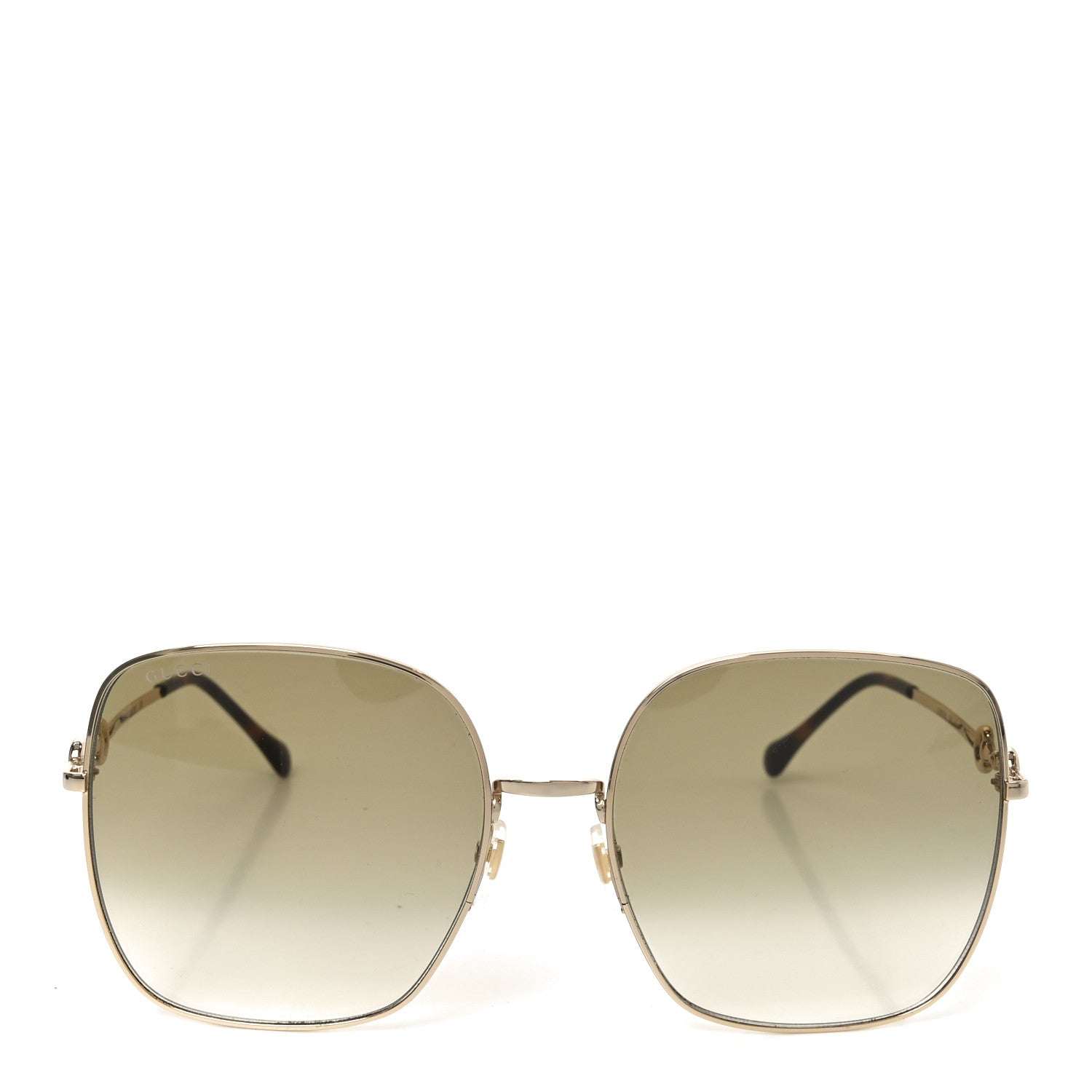 Gucci Metal Horsebit Square Sunglasses GG0879S Gold 2 of 7