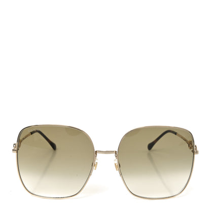 Gucci Metal Horsebit Square Sunglasses GG0879S Gold 2 of 7
