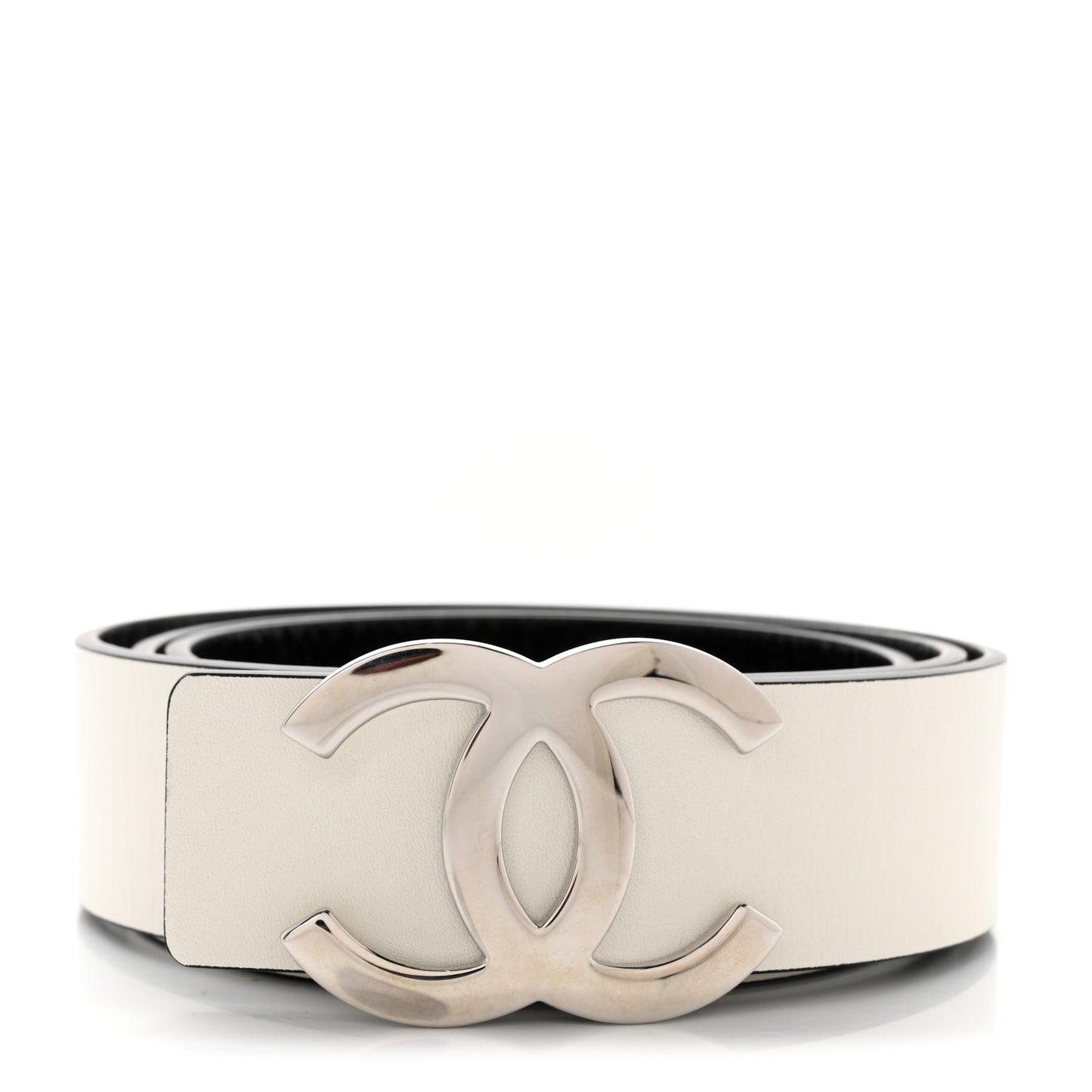 Patent Calfskin CC Reversible Belt 90 Black White